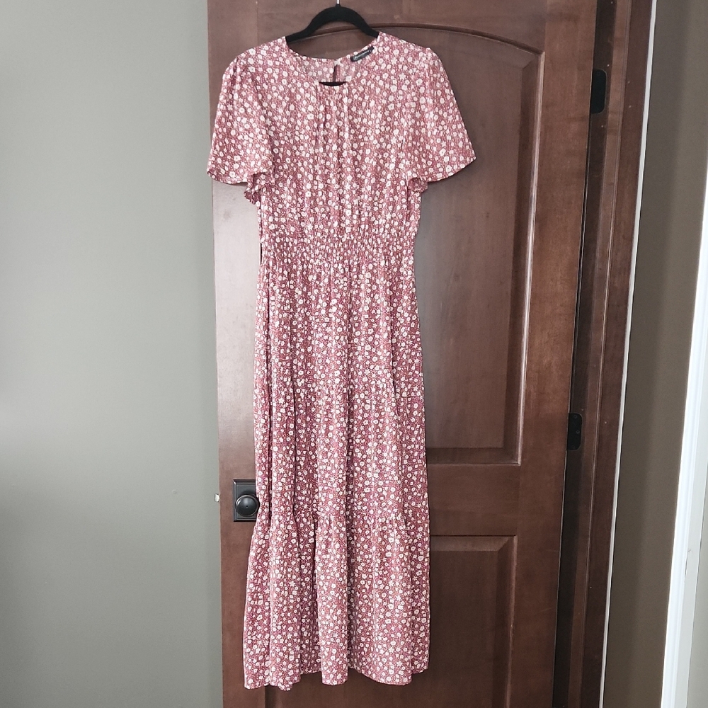 Prettygarden Floral Pink Maxi Dress Large